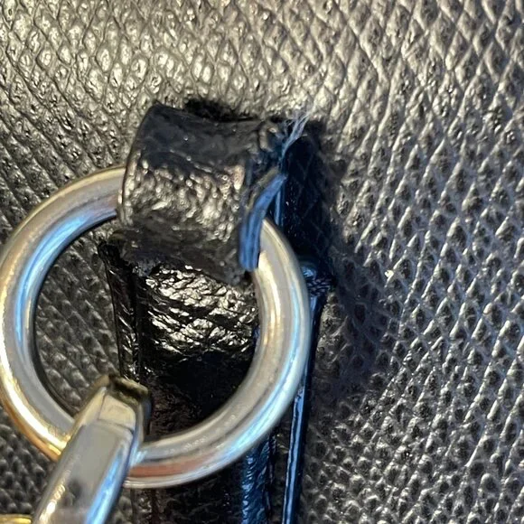 COACH Christie Crossgrain Leather Carryall Shoulder Bag in Black - Preowned - Picture 9 of 15